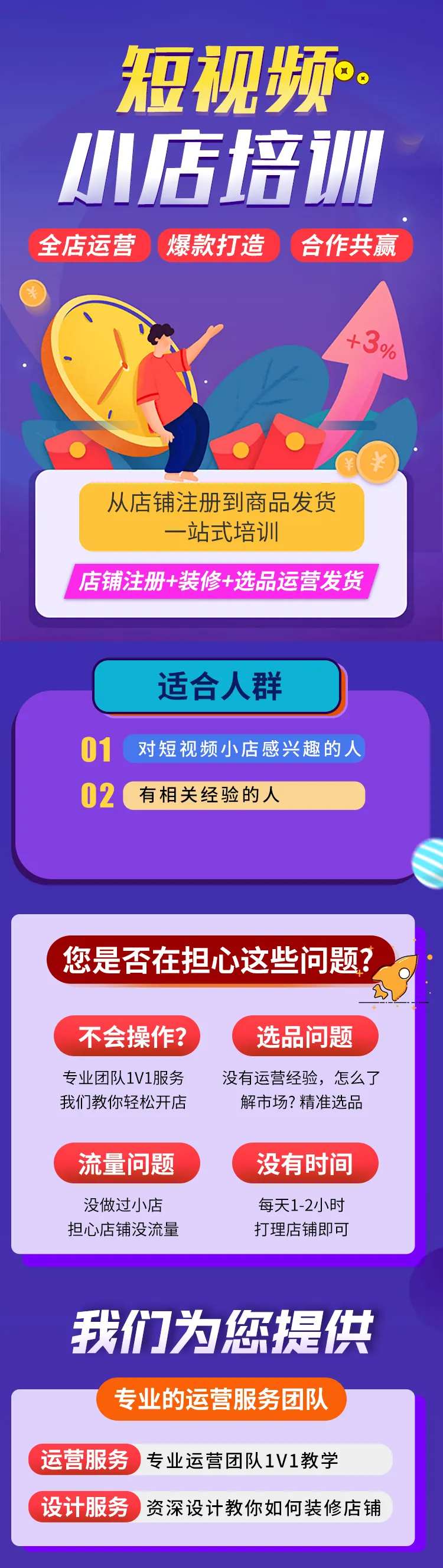 短视频小店培训长图海报-采灵感-cailinggan.com