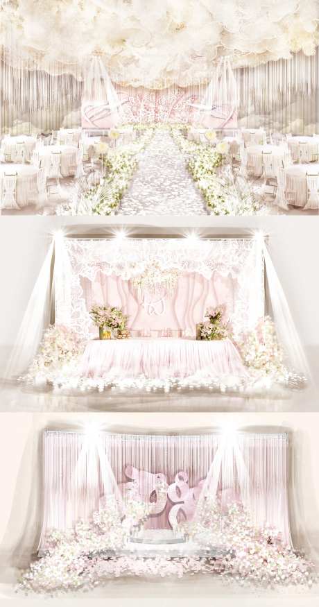 纯色轻奢婚礼效果图-采灵感-https://www.cailinggan.com/