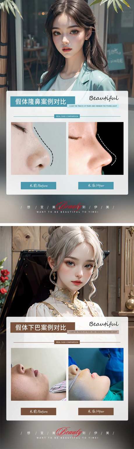 隆鼻丰下巴案例对比海报-采灵感-https://www.cailinggan.com/