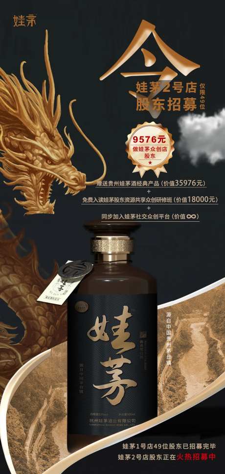 白酒股东招募宣传海报-采灵感-https://www.cailinggan.com/
