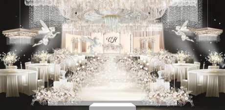 香槟婚礼活动背景板-采灵感-https://www.cailinggan.com/