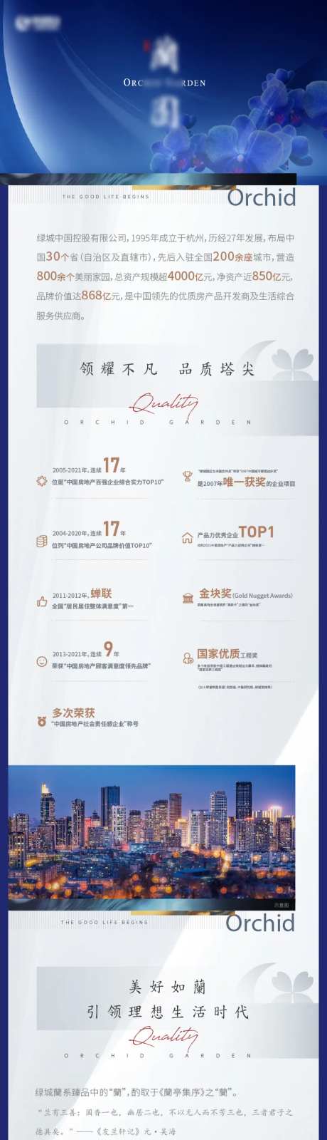 地产蓝色微楼书价值点长图海报-采灵感-https://www.cailinggan.com/