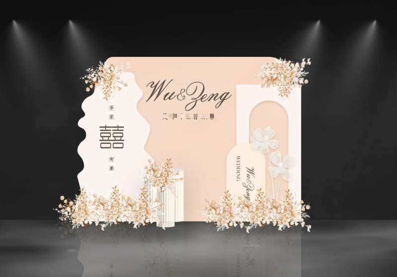 香槟色婚礼美陈-采灵感-cailinggan.com