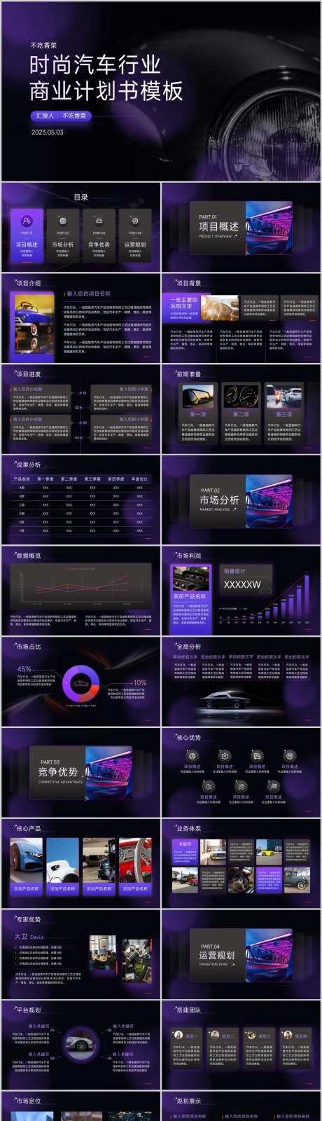 时尚汽车行业商业计划书模板-采灵感-https://www.cailinggan.com/