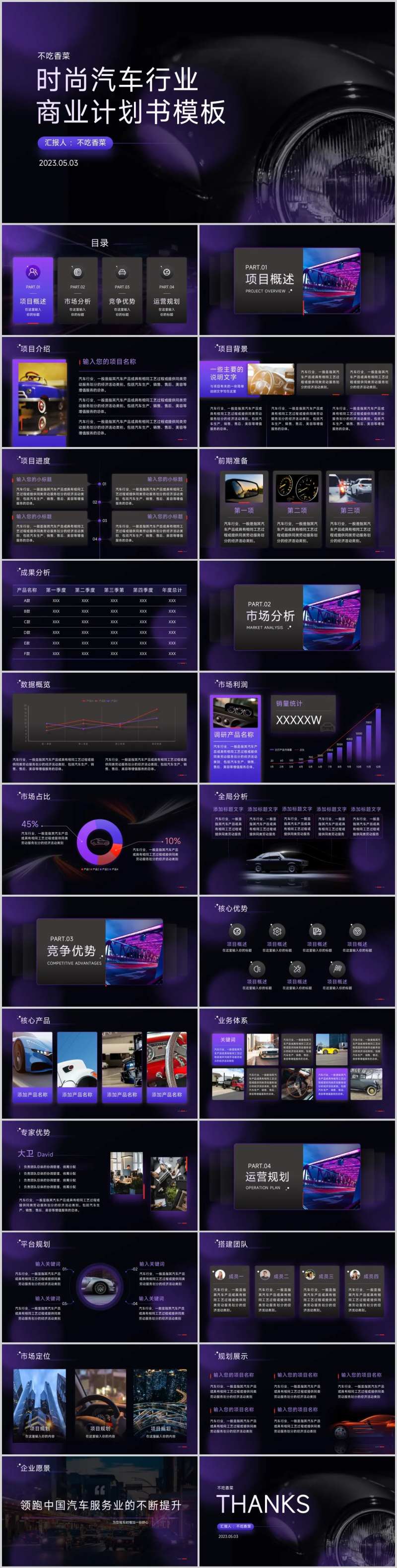 时尚汽车行业商业计划书模板-采灵感-cailinggan.com