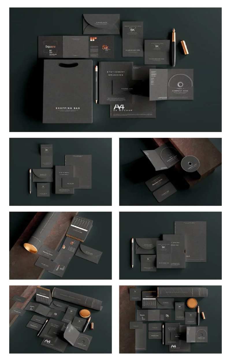 黑色质感品牌文具样机设计-采灵感-cailinggan.com
