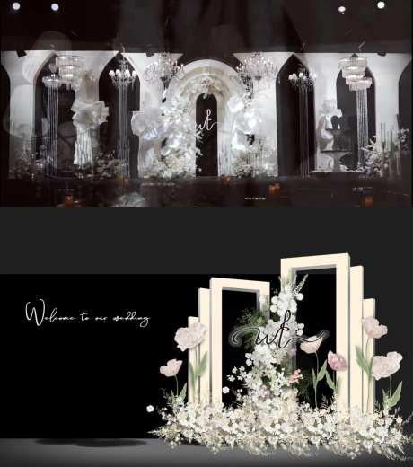 奶白色韩系婚礼效果图-采灵感-https://www.cailinggan.com/