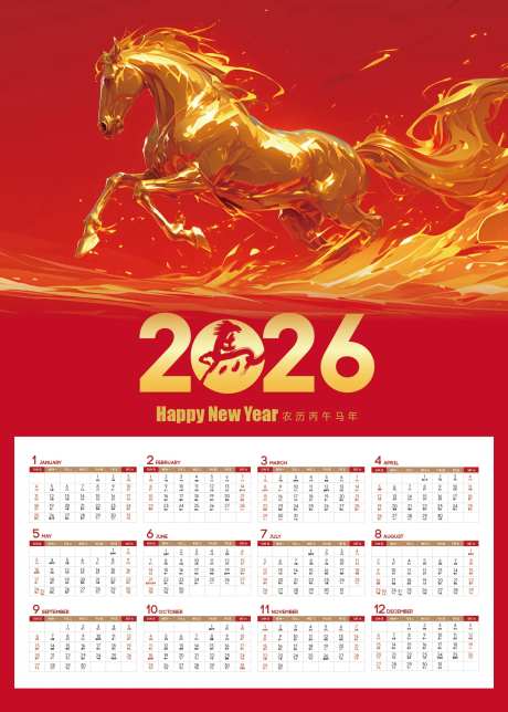 2026年丙午马年挂历台历-采灵感-https://www.cailinggan.com/