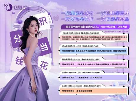医美感恩回馈积分兑换海报-采灵感-https://www.cailinggan.com/