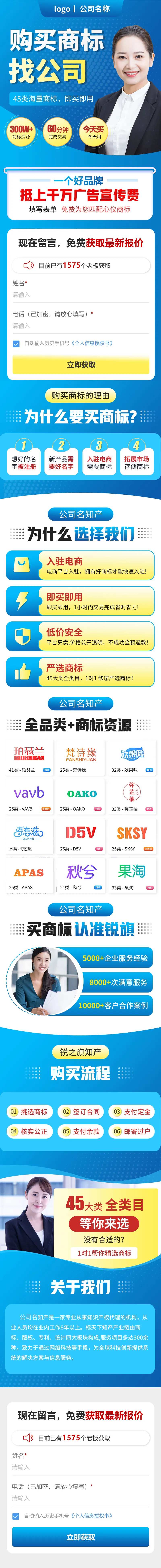商务服务商标代理代办常规海报长图-采灵感-cailinggan.com
