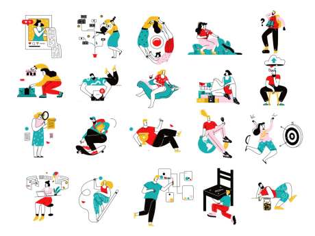 欧美风格人物插画-采灵感-https://www.cailinggan.com/