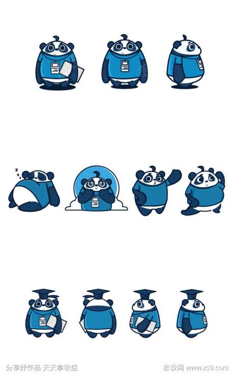 卡通熊猫吉祥物-采灵感-https://www.cailinggan.com/