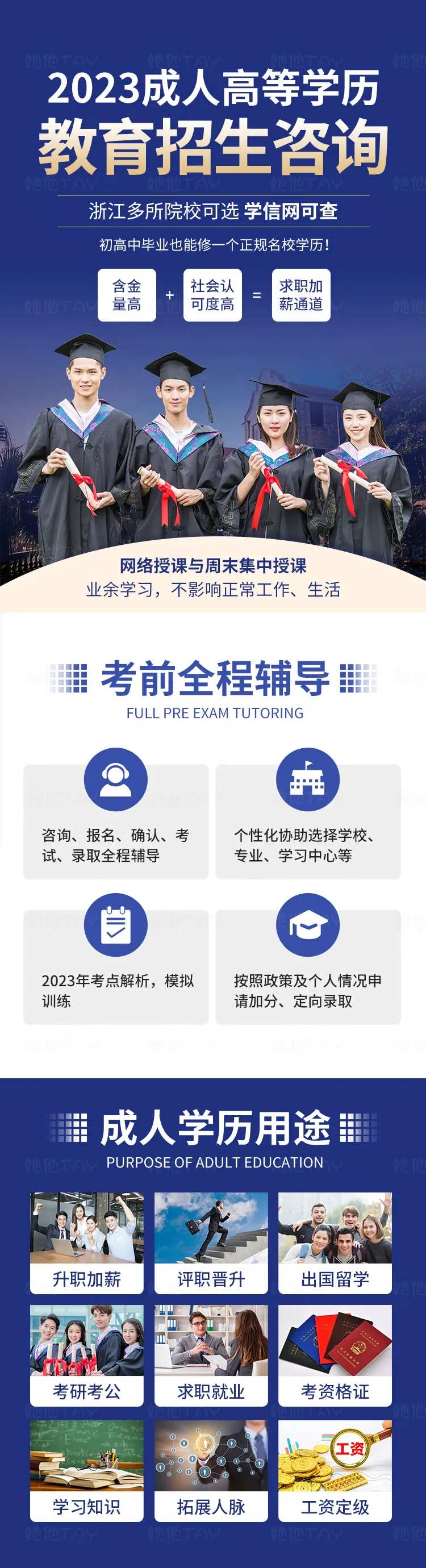 成人教育学历提升海报长图-采灵感-cailinggan.com