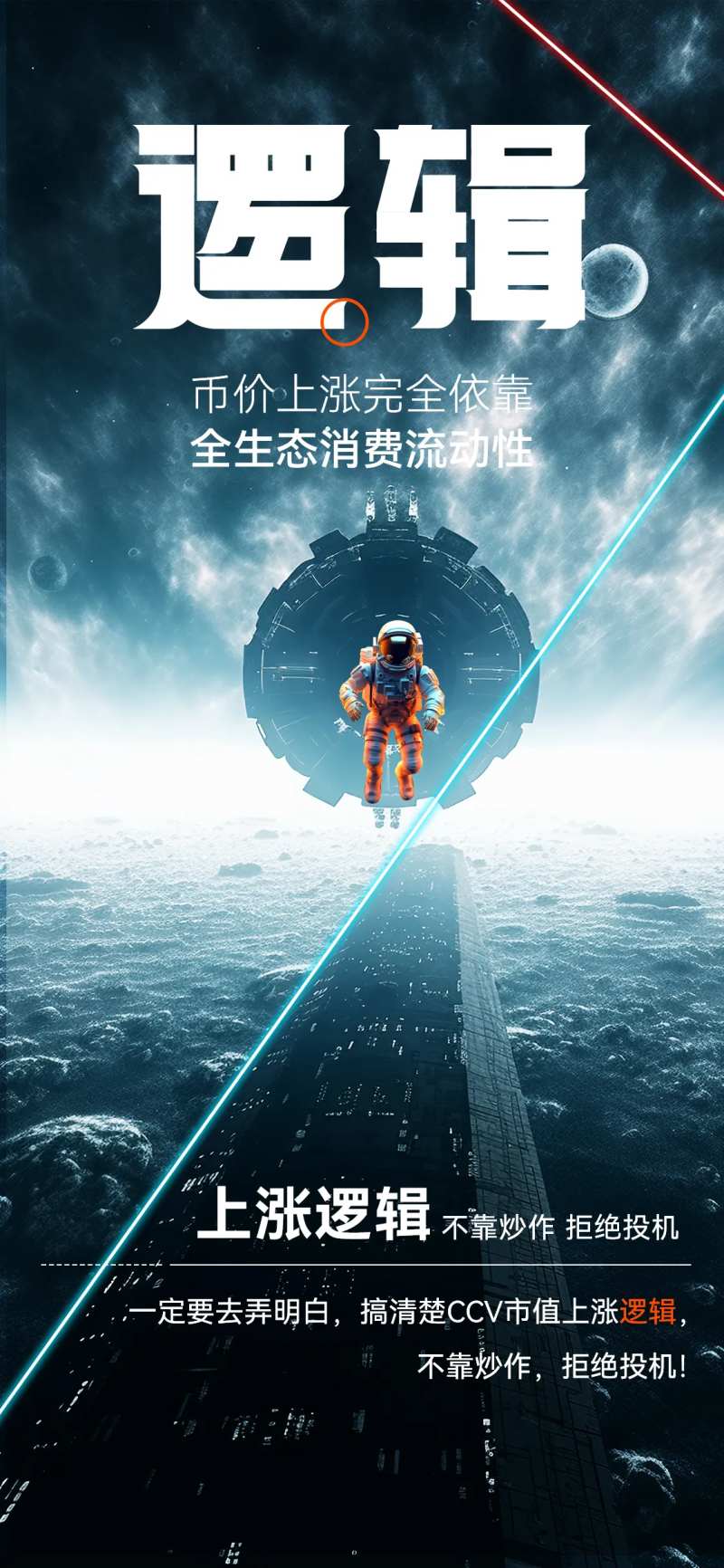 科技感宇宙风区块链利益点海报-采灵感-cailinggan.com