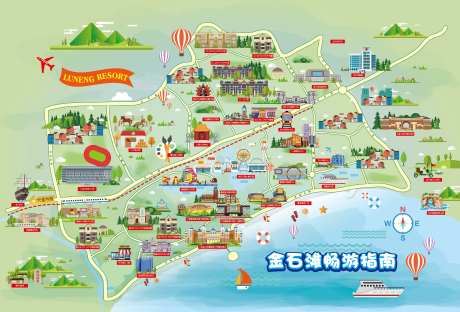 金石滩旅游地图-采灵感-https://www.cailinggan.com/