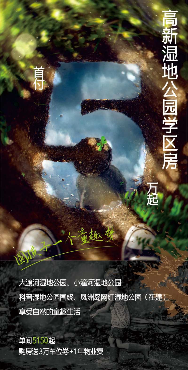 首付5万公园森林学区房海报-采灵感-cailinggan.com