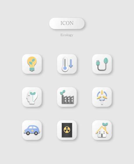 剪纸风格 ICON设计 扁平图标-采灵感-https://www.cailinggan.com/