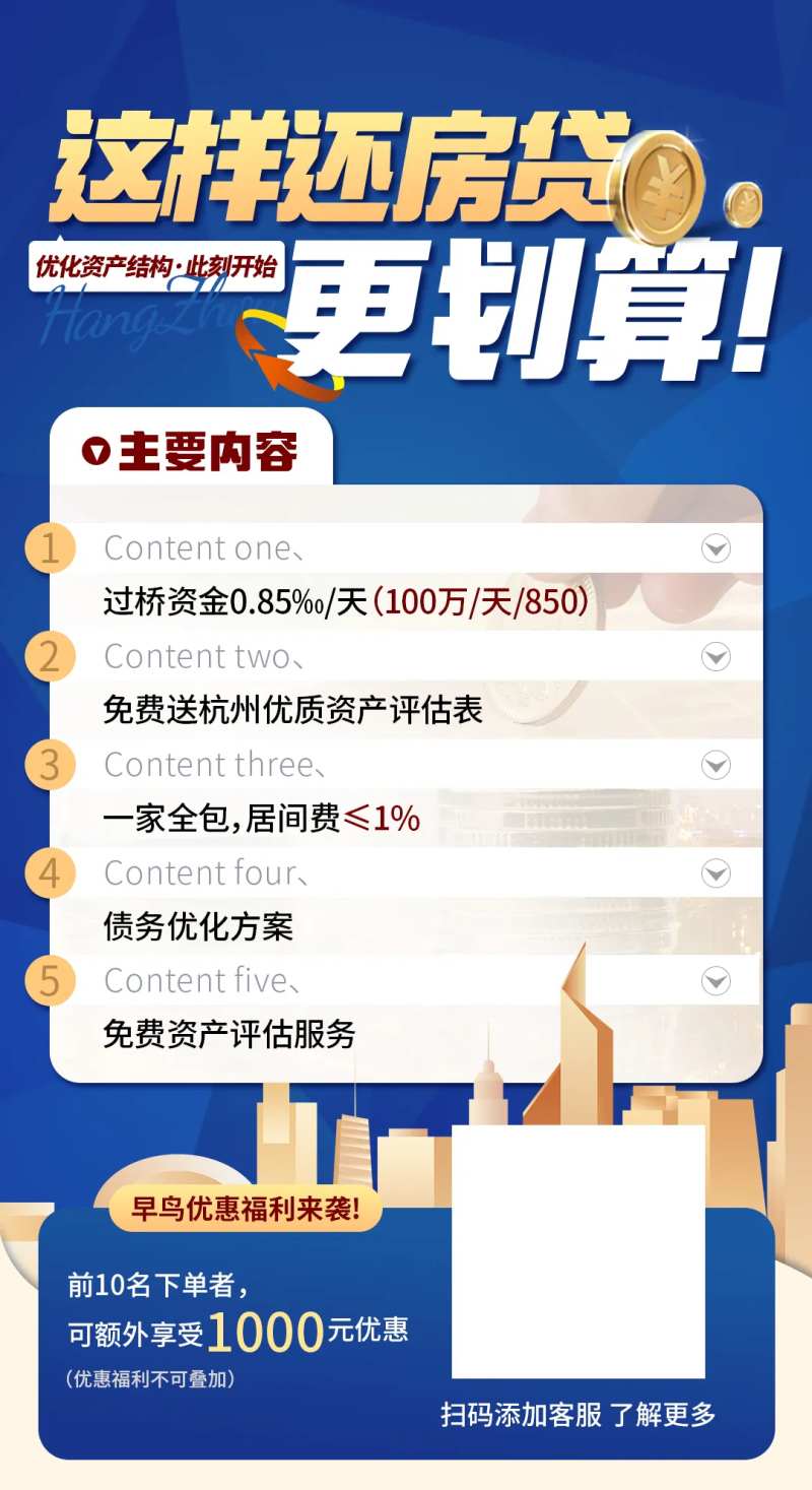 蓝色房贷金融海报-采灵感-cailinggan.com