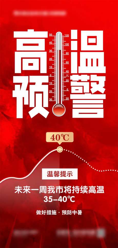 高温预警海报-采灵感-https://www.cailinggan.com/