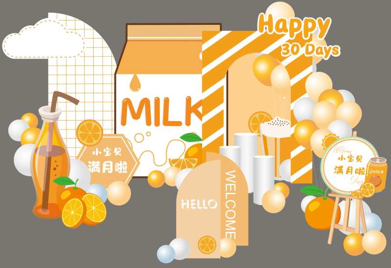 满月party布置-采灵感-cailinggan.com