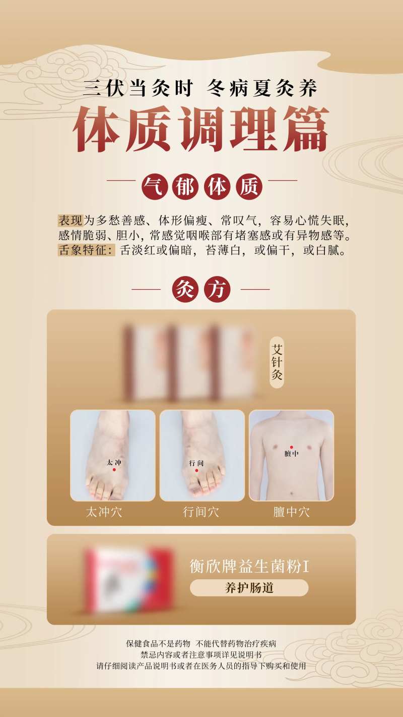 艾灸中医三伏灸海报体质调养-采灵感-cailinggan.com
