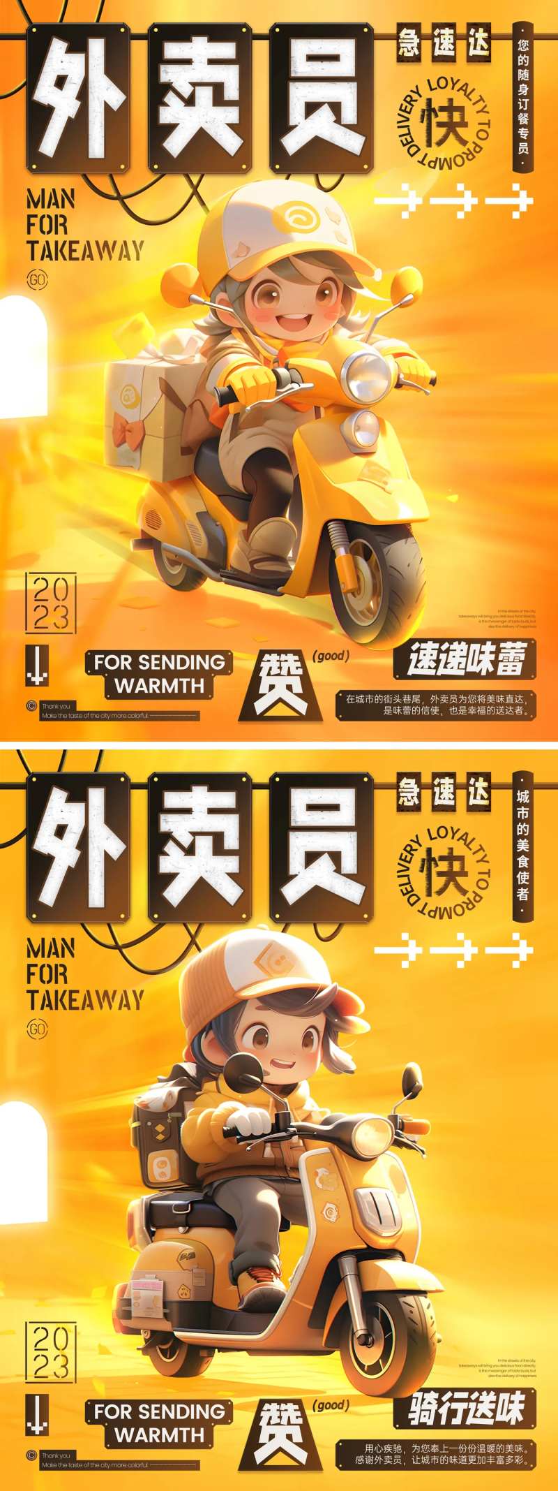 外卖员海报-采灵感-cailinggan.com