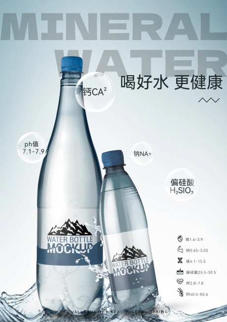 矿泉水室内宣传海报-采灵感-https://www.cailinggan.com/