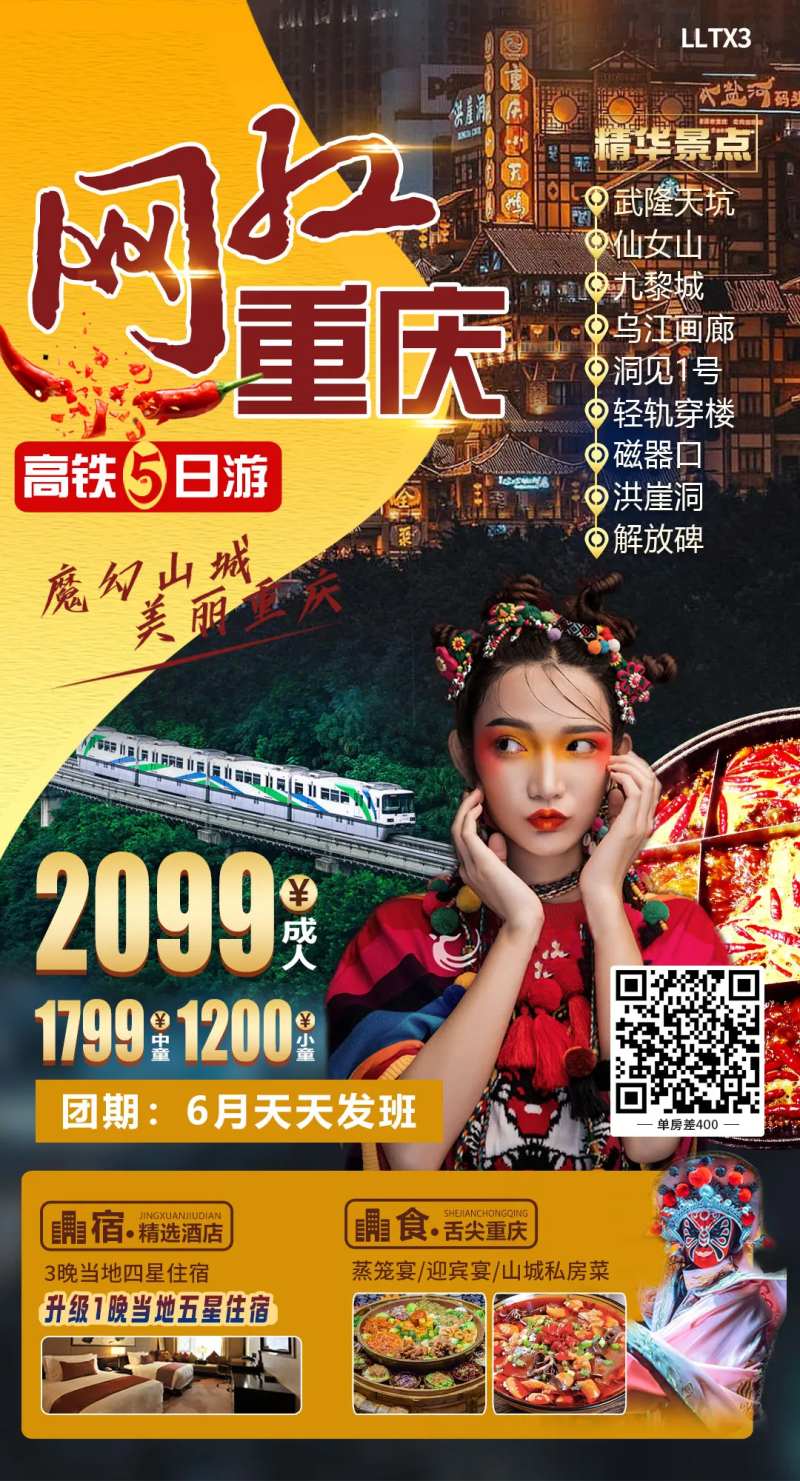 网红重庆旅游海报-采灵感-cailinggan.com