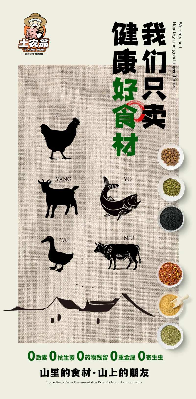 土特产生鲜猪肉海报-采灵感-cailinggan.com