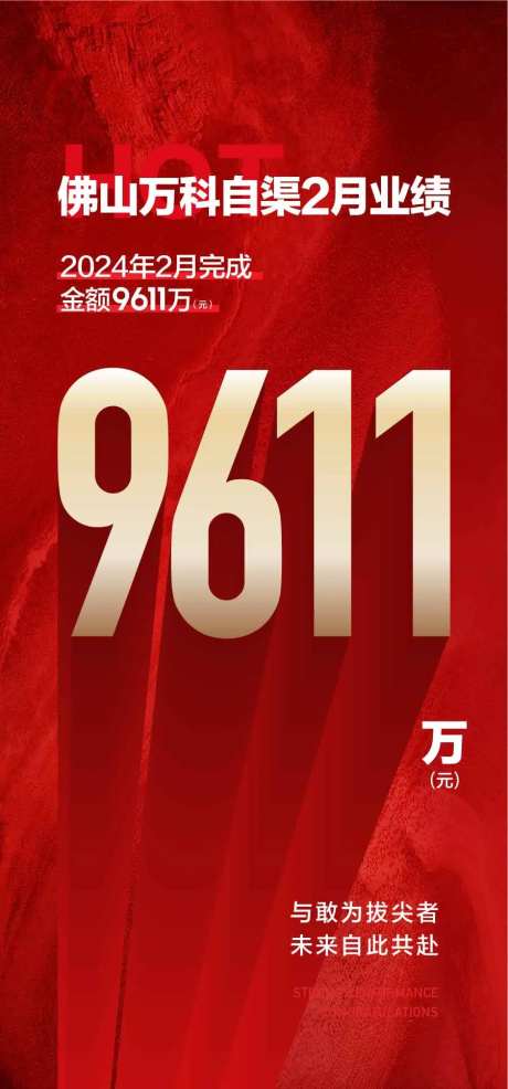 自渠业绩成交第一红金热销海报-采灵感-https://www.cailinggan.com/