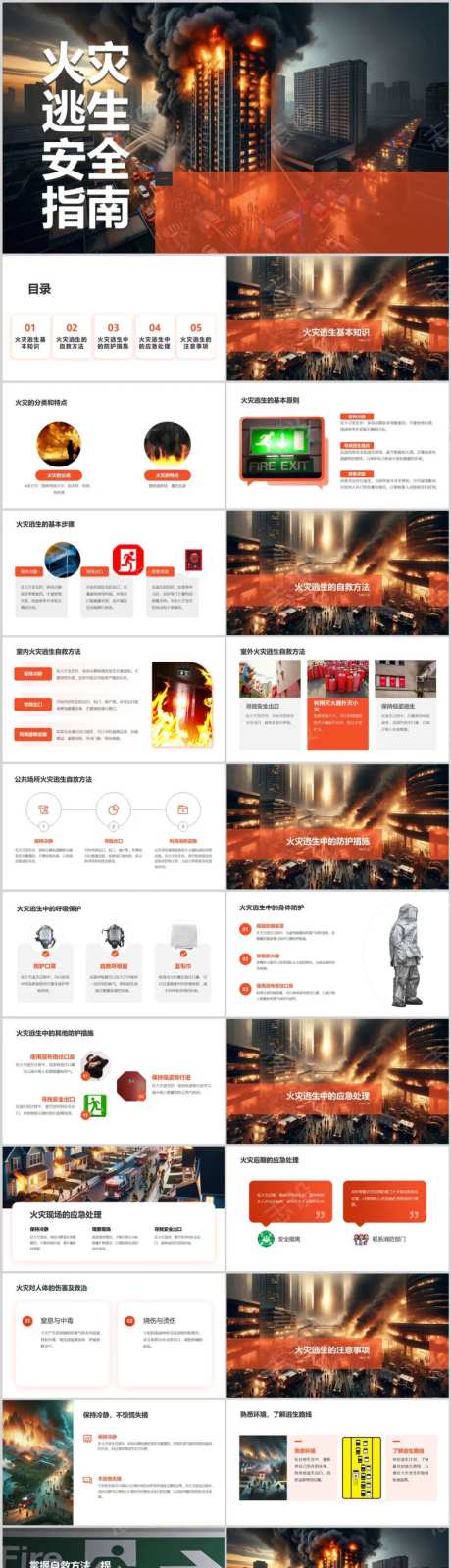 火灾逃生安全指南PPT-采灵感-https://www.cailinggan.com/