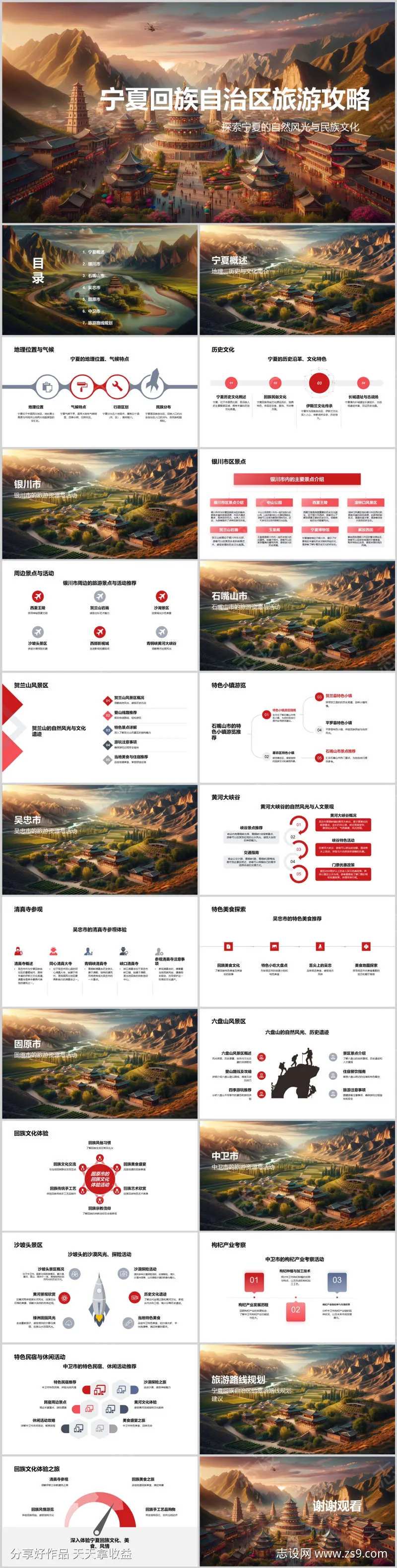 宁夏回族自治区旅游攻略PPT-采灵感-cailinggan.com