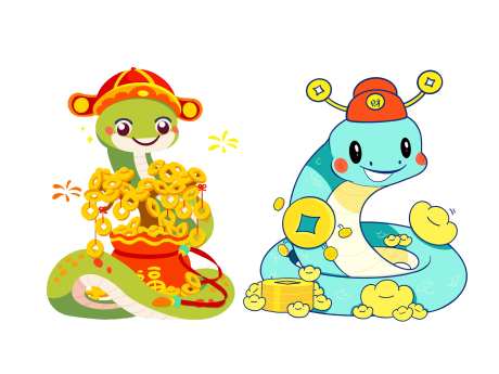 生肖蛇手举牌-采灵感-https://www.cailinggan.com/