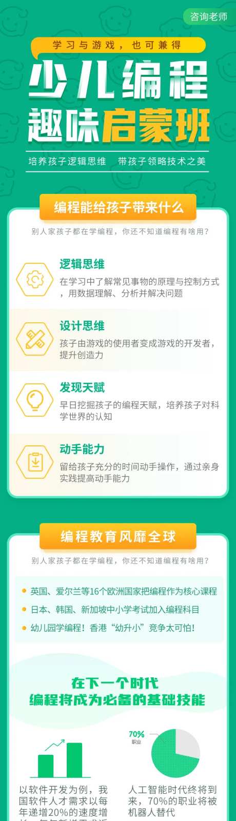 幼儿早教启蒙编程教育长图海报-采灵感-https://www.cailinggan.com/