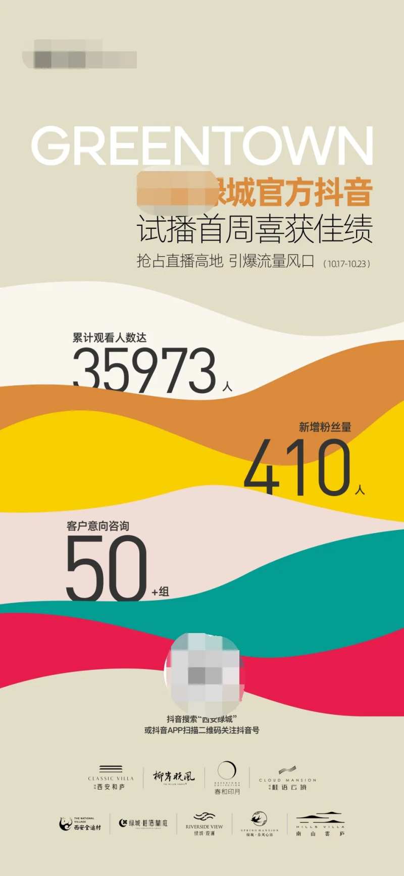 地产新媒体官方抖音直播数据单图-采灵感-cailinggan.com