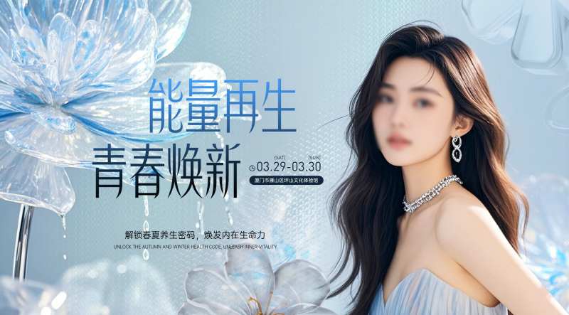 能量再生焕颜人物背景板-采灵感-cailinggan.com