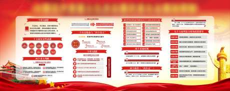 红色党建信息图表展板背景-采灵感-https://www.cailinggan.com/