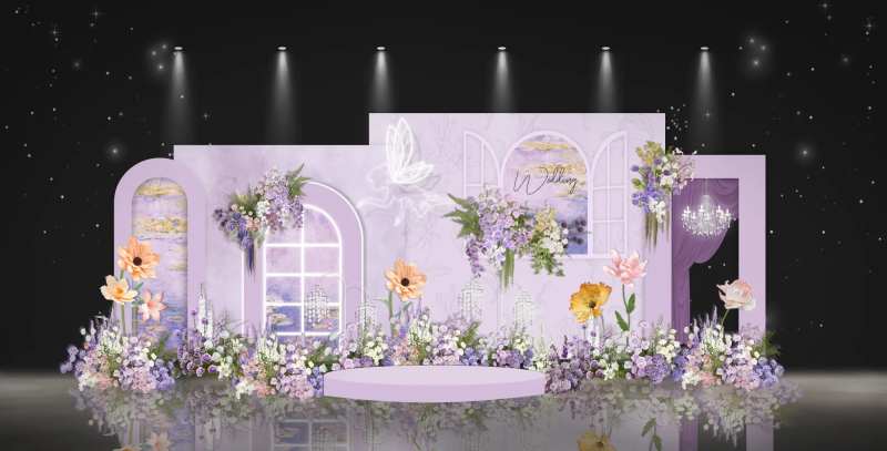 紫色欧式婚礼布景素材-采灵感-cailinggan.com