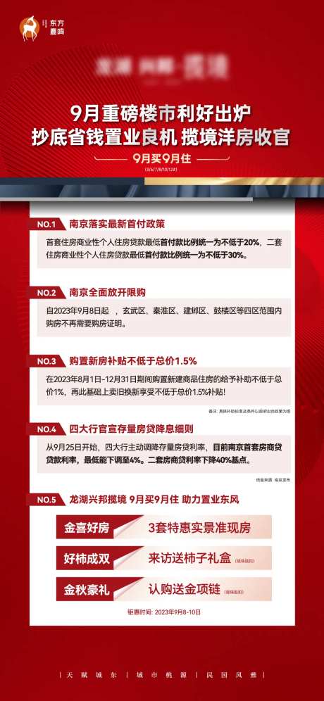 地产楼市政策解读海报-采灵感-https://www.cailinggan.com/