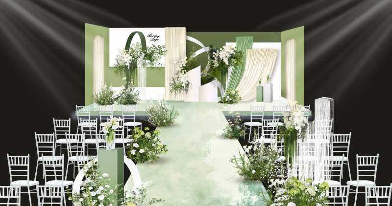 白绿婚礼仪式区-采灵感-cailinggan.com