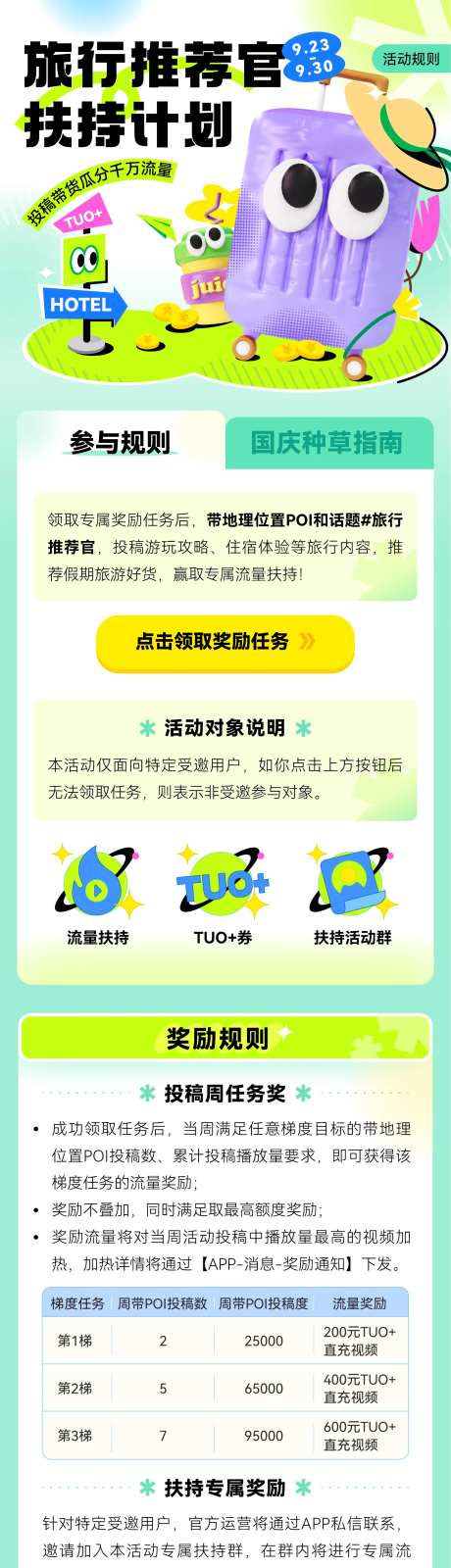 旅行推荐官扶持活动长图专题设计-采灵感-https://www.cailinggan.com/