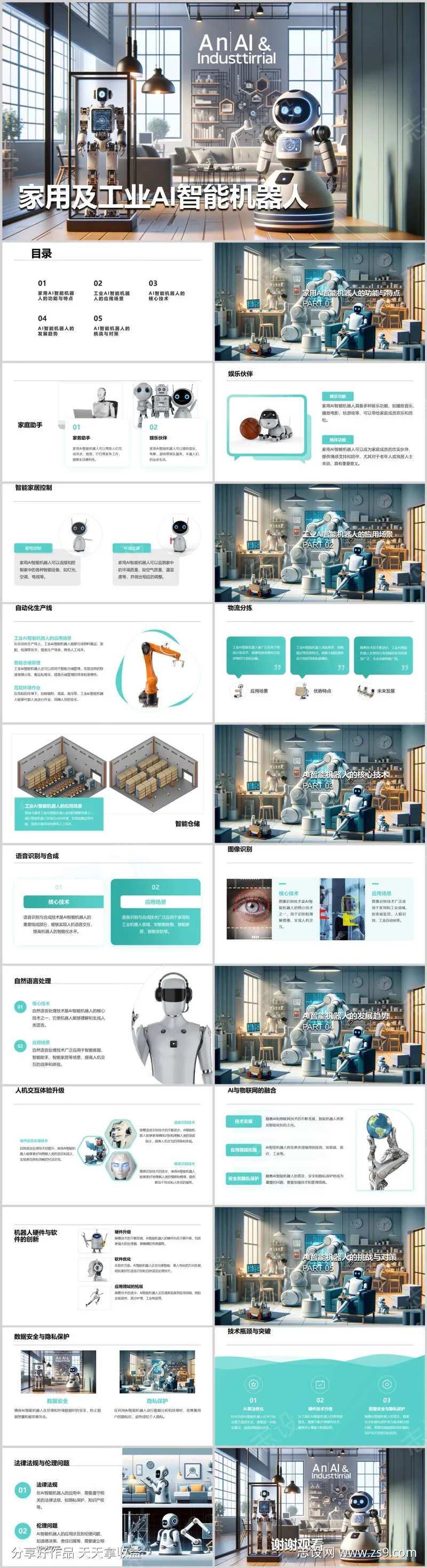家用及工业AI智能机器人PPT-采灵感-cailinggan.com
