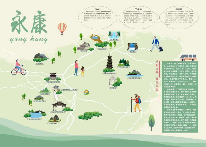 永康市手绘旅游景点-采灵感-cailinggan.com