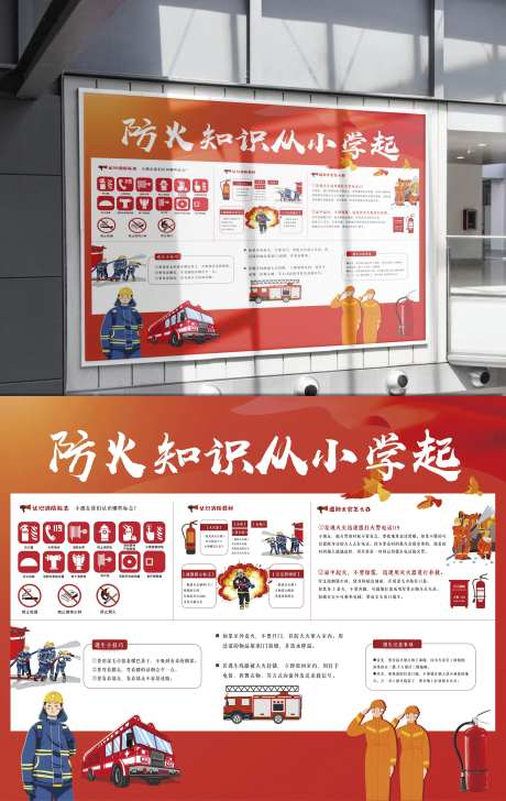 消防知识展板-采灵感-https://www.cailinggan.com/