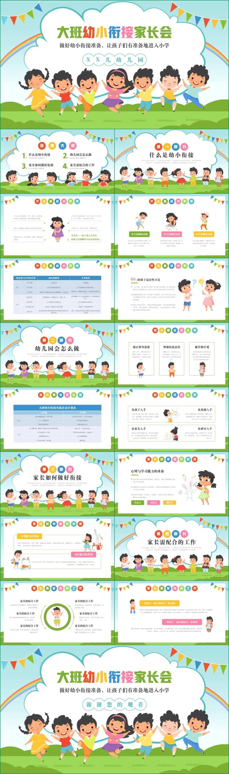 幼儿园大班幼小衔接家长会PPT-采灵感-cailinggan.com