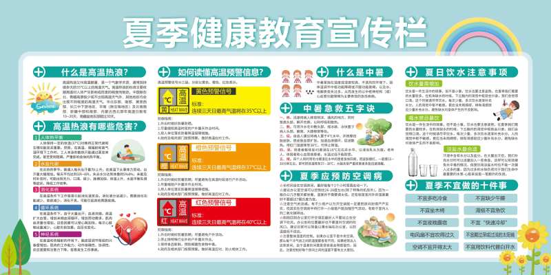 夏季健康教育宣传栏展板-采灵感-cailinggan.com
