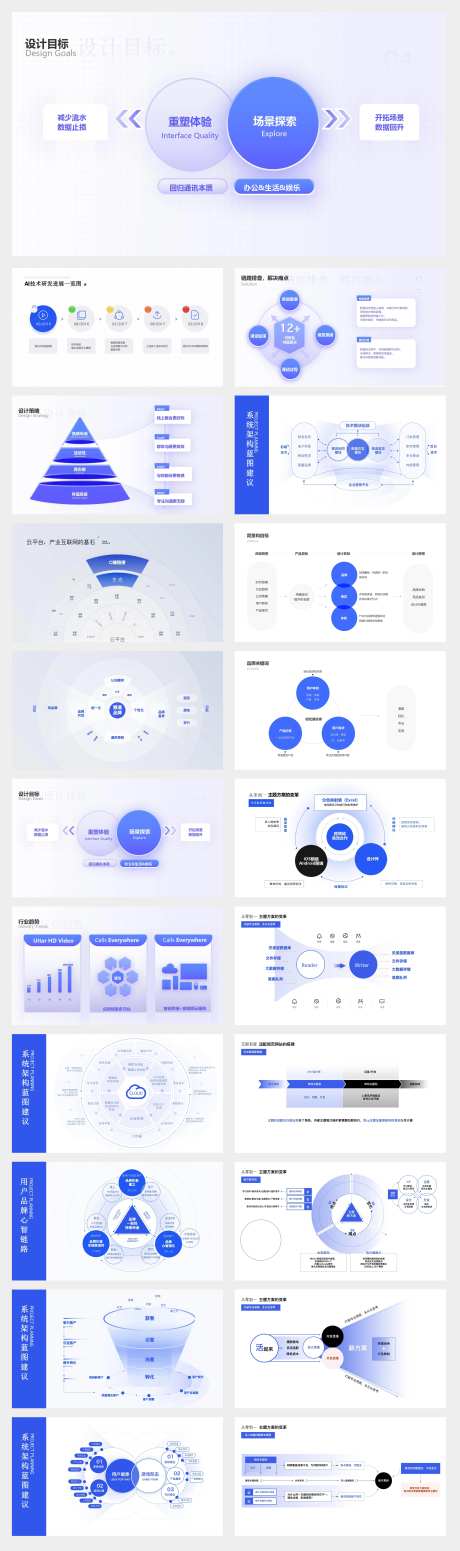 蓝色逻辑架构图PPT-采灵感-https://www.cailinggan.com/