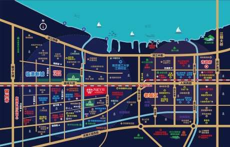 房地产区位图广告展板-采灵感-https://www.cailinggan.com/