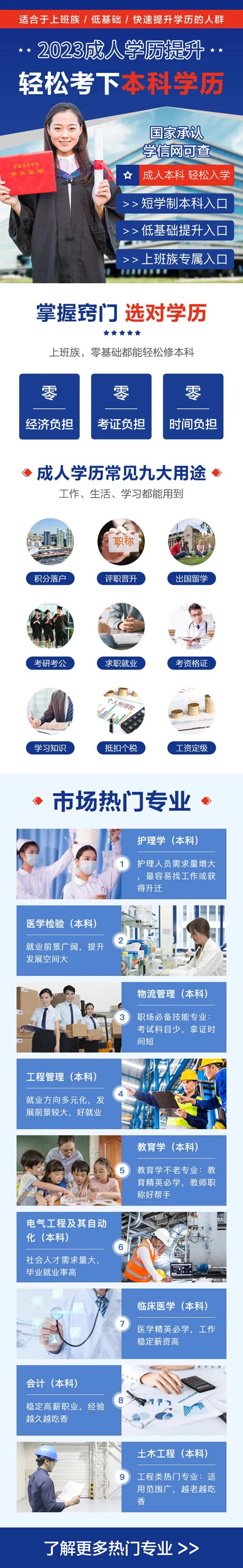 学历提升教育专升本专题信息流长图海报-采灵感-cailinggan.com