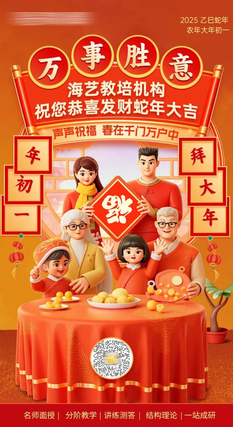 大年初一拜年年俗海报-采灵感-cailinggan.com